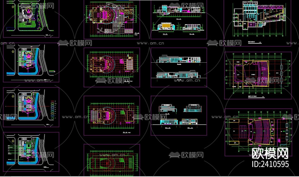 中小型影劇院建筑CAD施工圖下載(渲染圖2)
