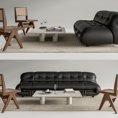 Cassina 沙发茶几组合su模型