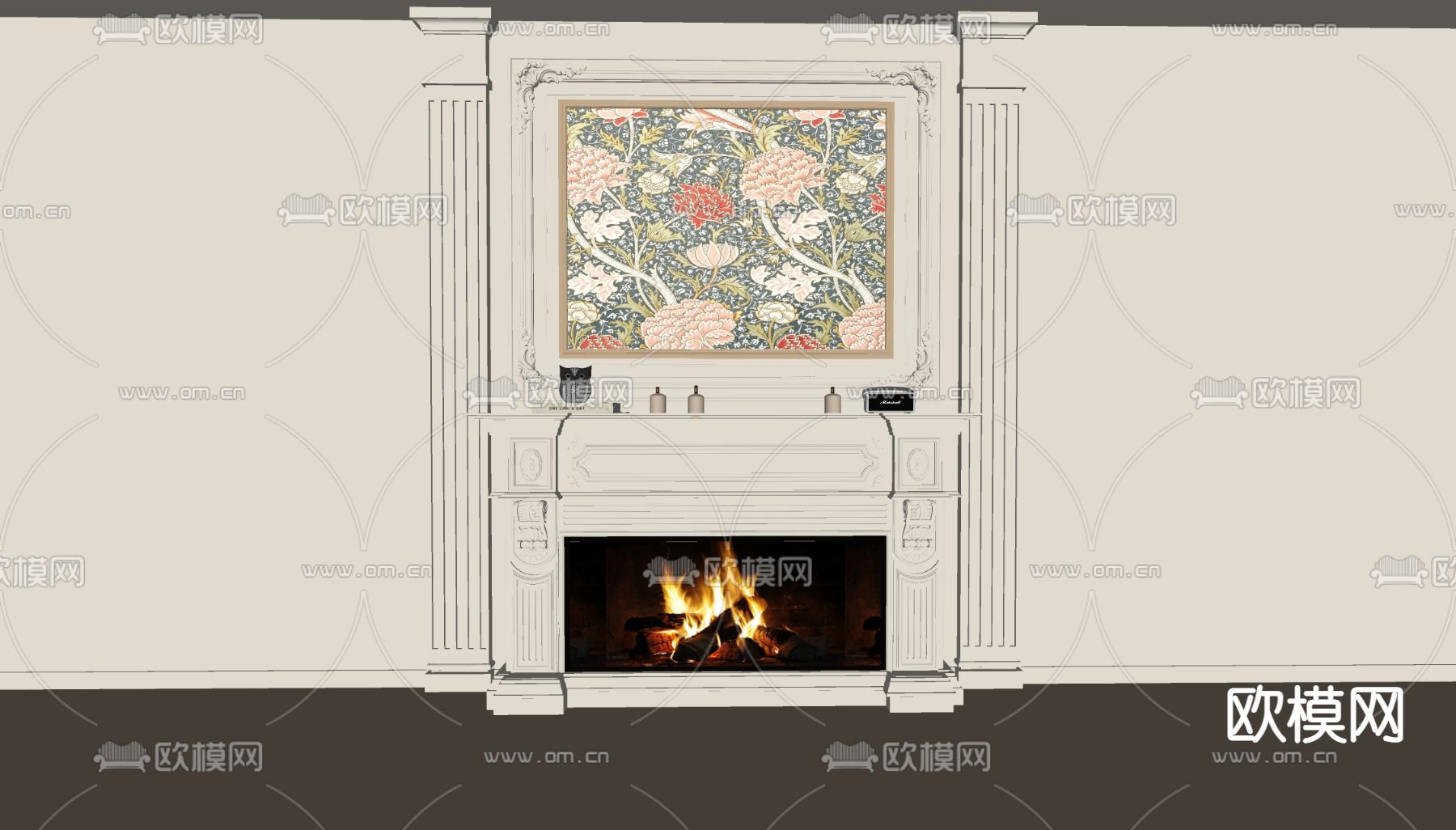 北欧装饰画 挂画su模型下载（渲染图2）