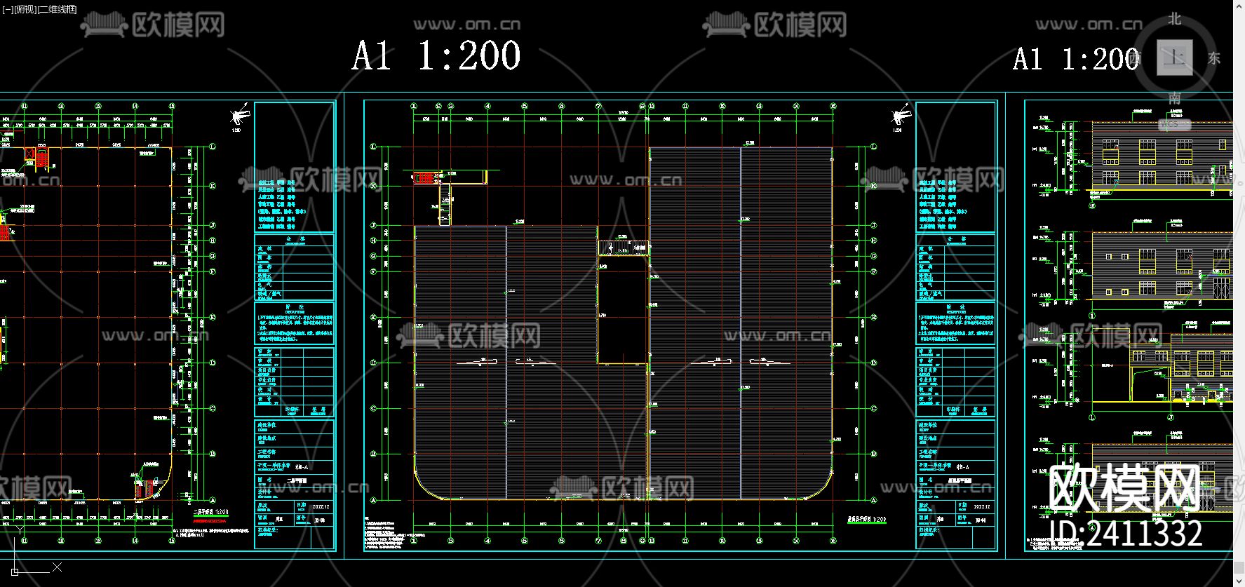 现代工厂厂房CAD施工图下载（渲染图8）
