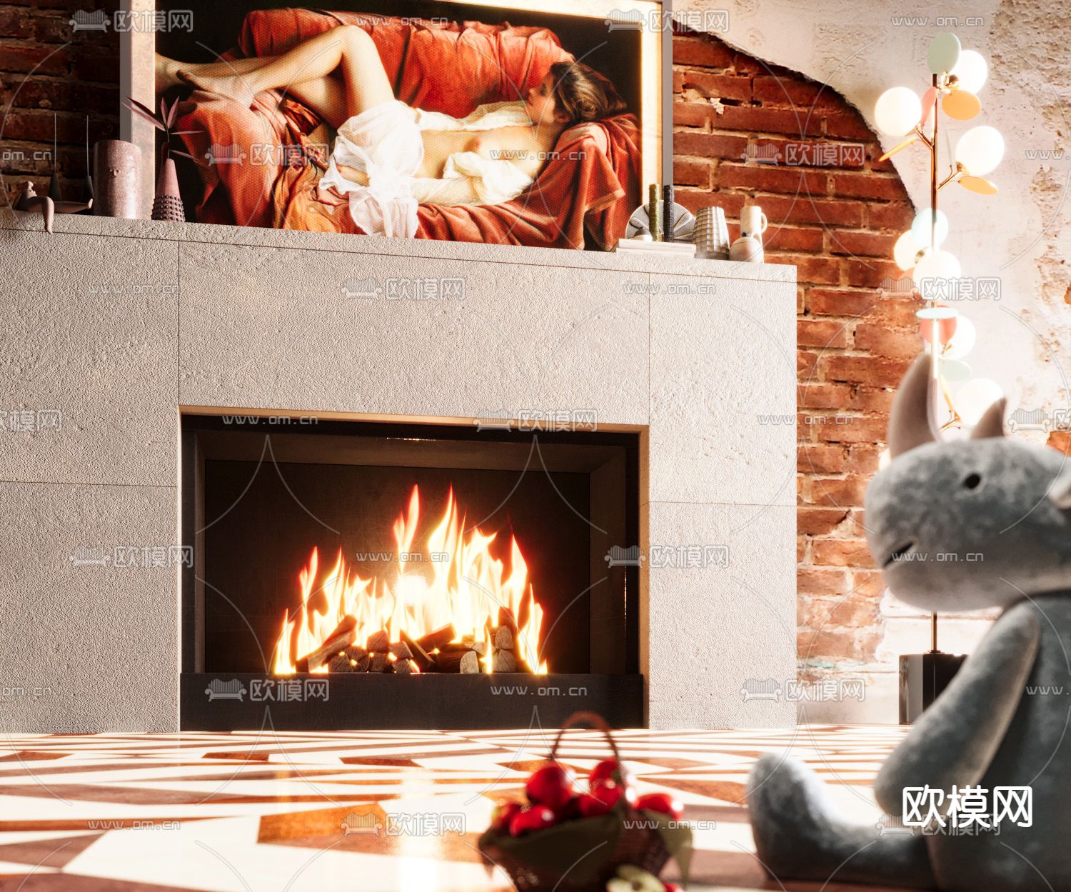 壁炉 火炉3d模型下载