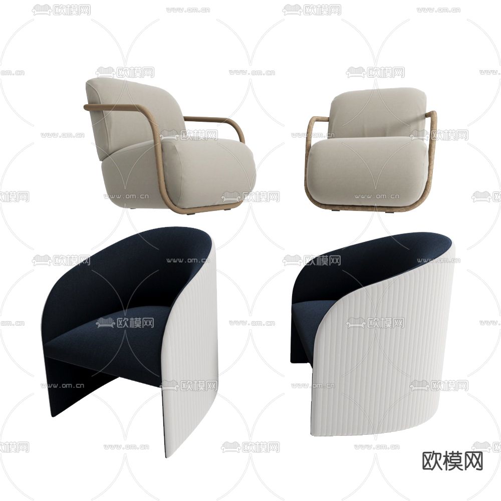 单人沙发3d模型下载（渲染图1）