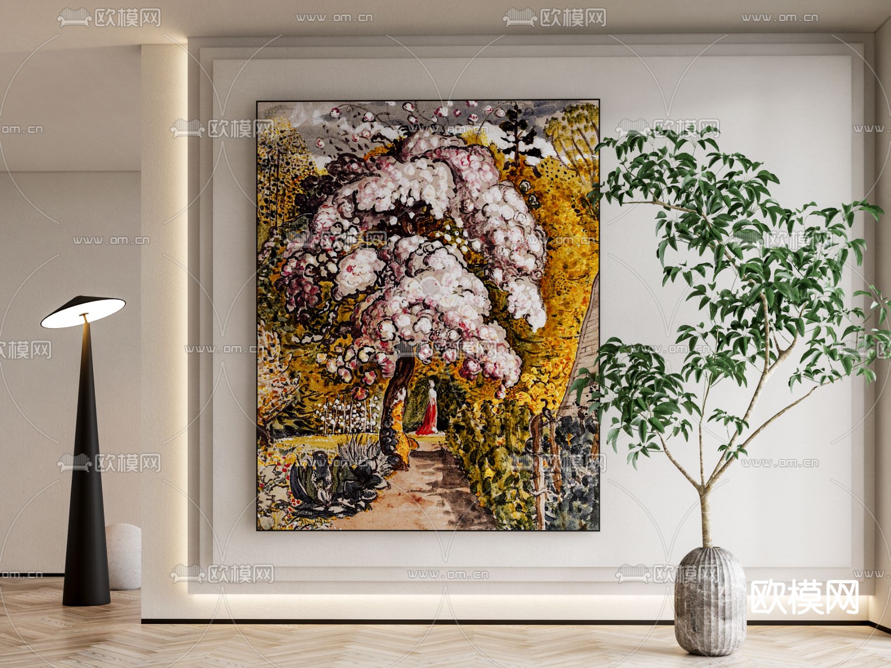 古典艺术装饰挂画su模型下载（渲染图1）