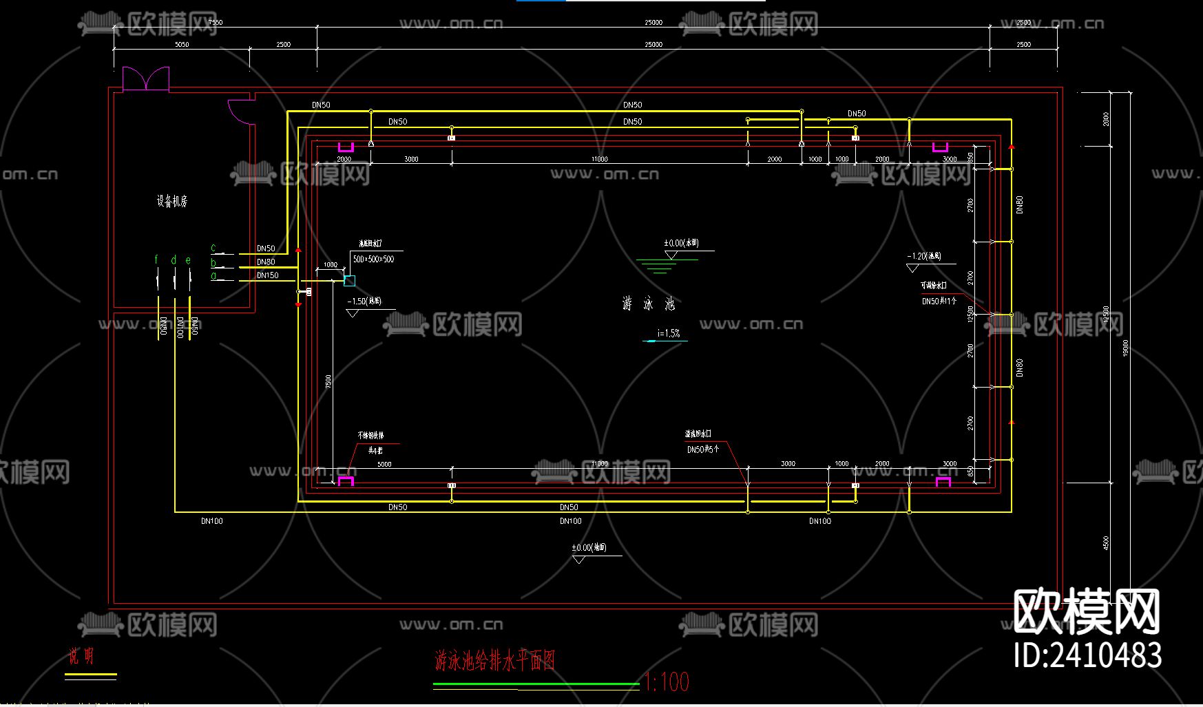 游泳池建筑设计cad施工图下载（渲染图2）