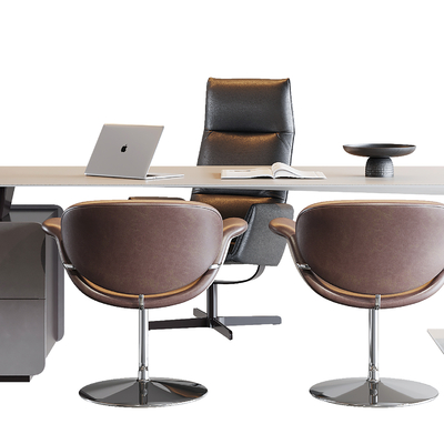  现代办公桌椅su模型 