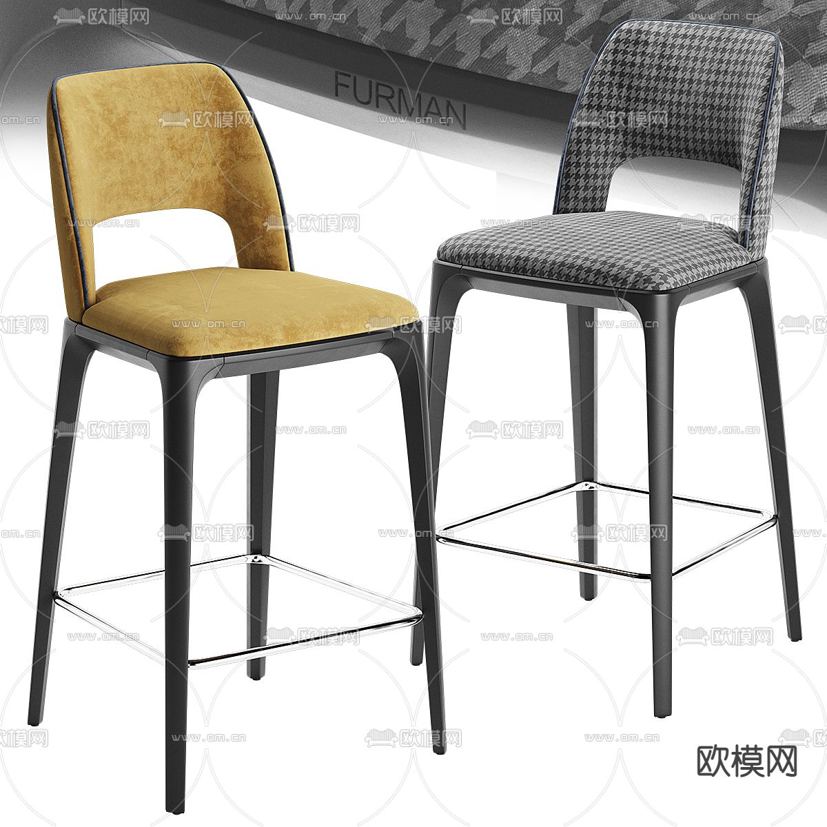 现代吧台 吧椅3d模型下载（渲染图4）