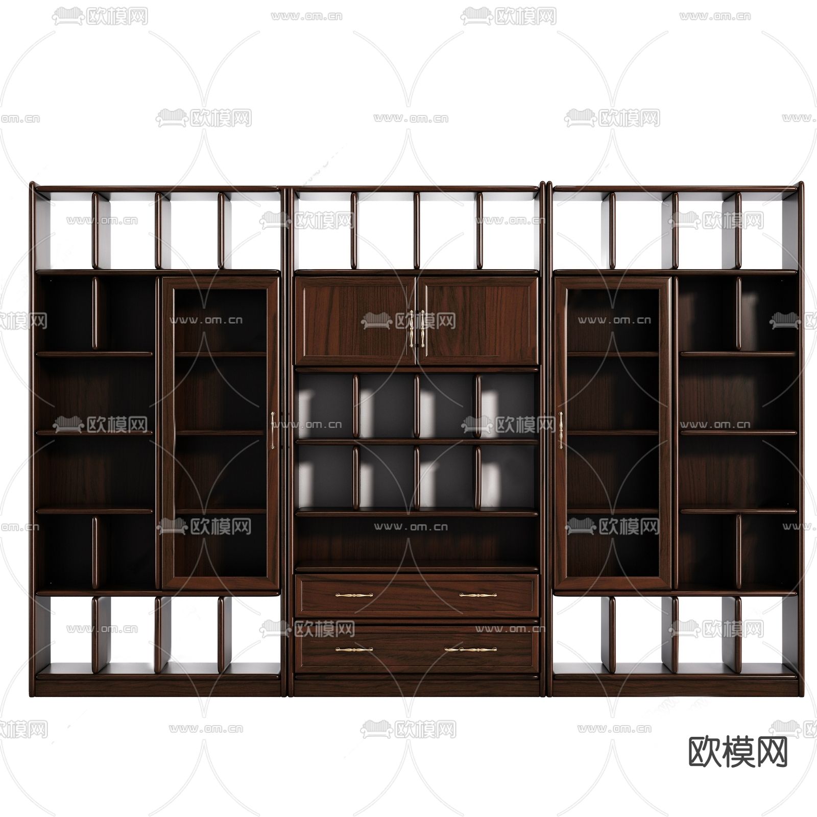 新中式书柜su模型