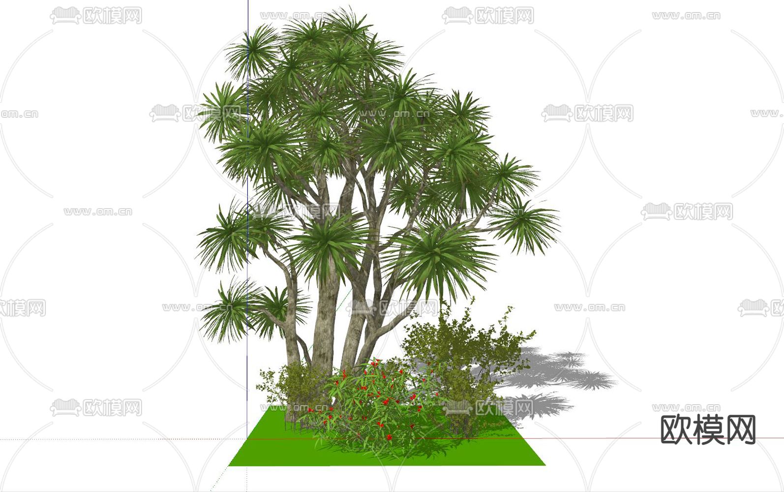 景观树 灌木丛su模型下载（渲染图1）