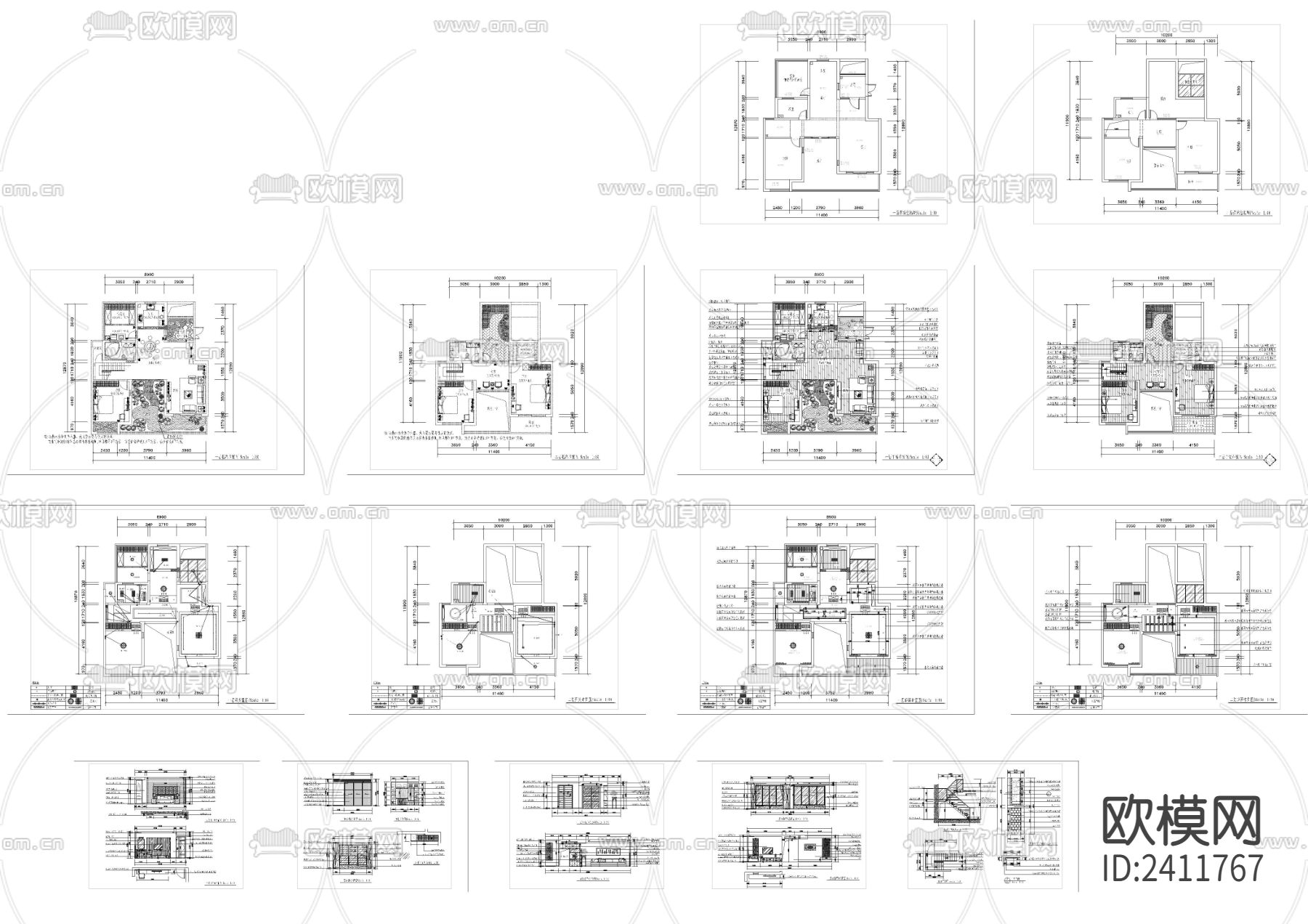 中式别墅全套cad施工图下载（渲染图1）
