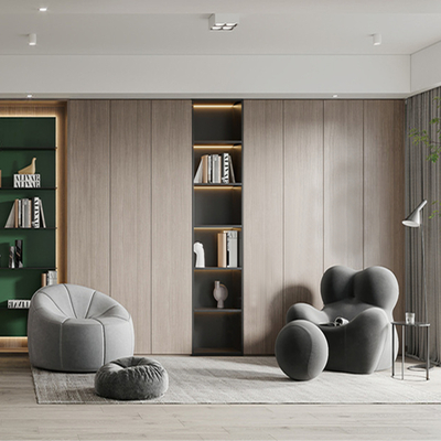  现代地下室 休闲区su模型 