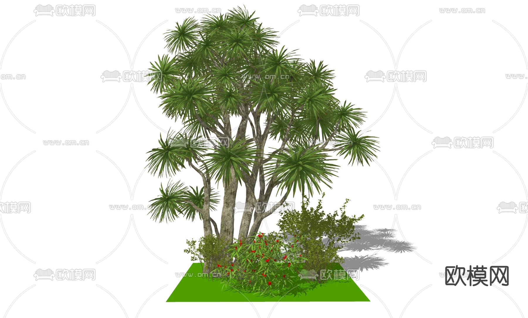 景观树 灌木丛su模型下载（渲染图2）
