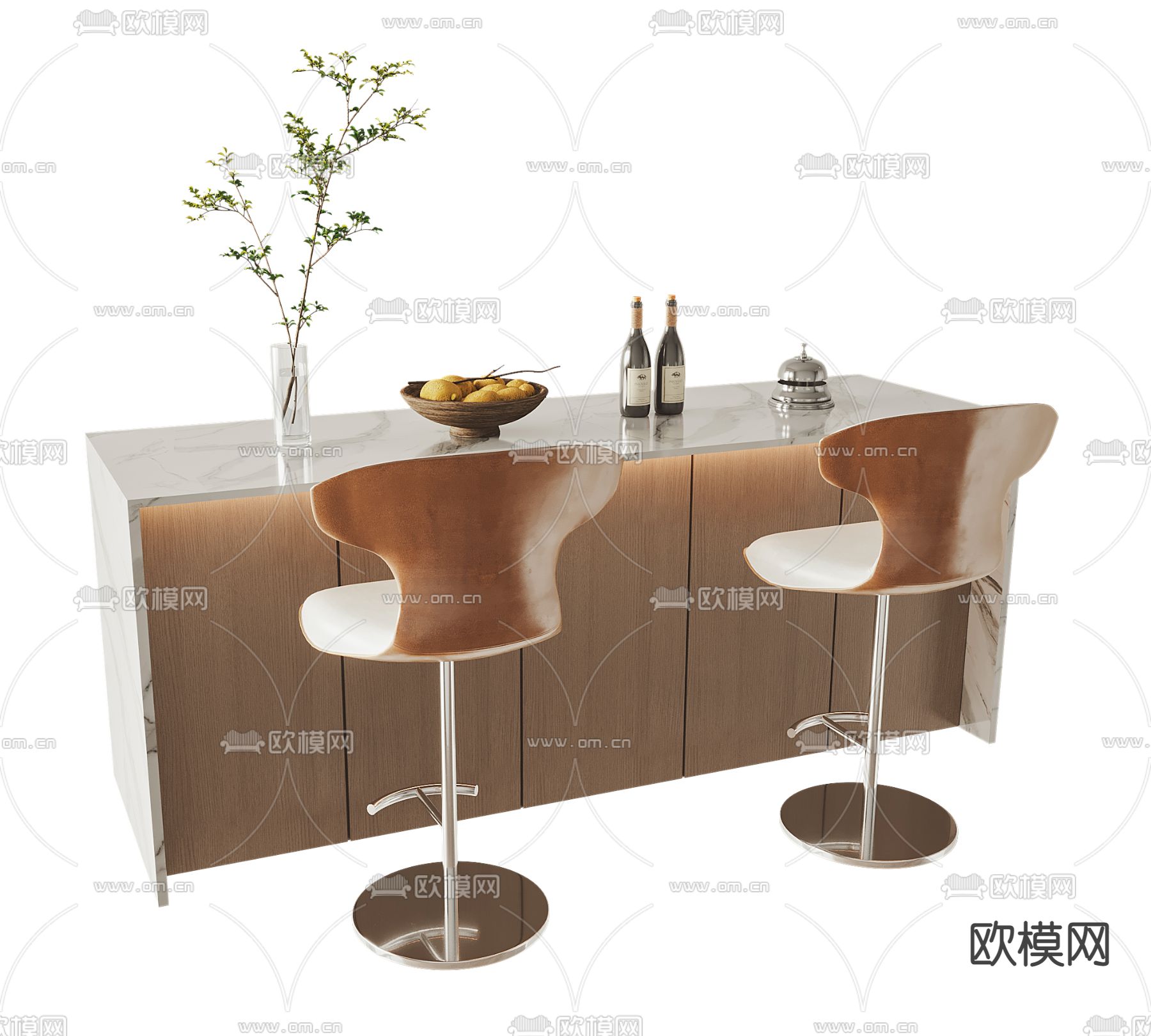 大理石吧台3d模型下载