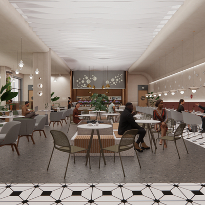  现代食堂su模型 