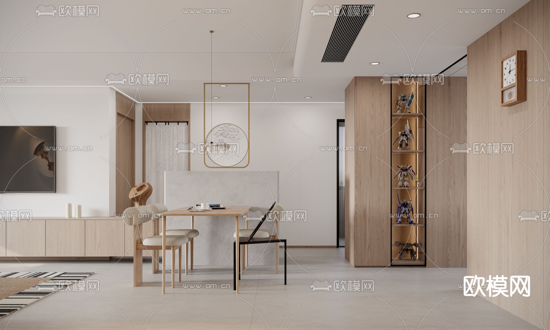 日式客餐厅3d模型下载（渲染图6）