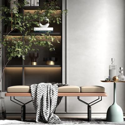  现代沙发凳su模型 