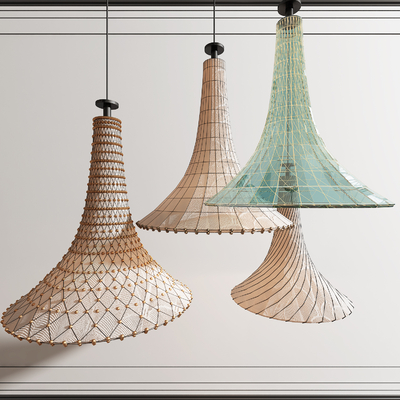  喇叭吊灯 大堂吊灯su模型 