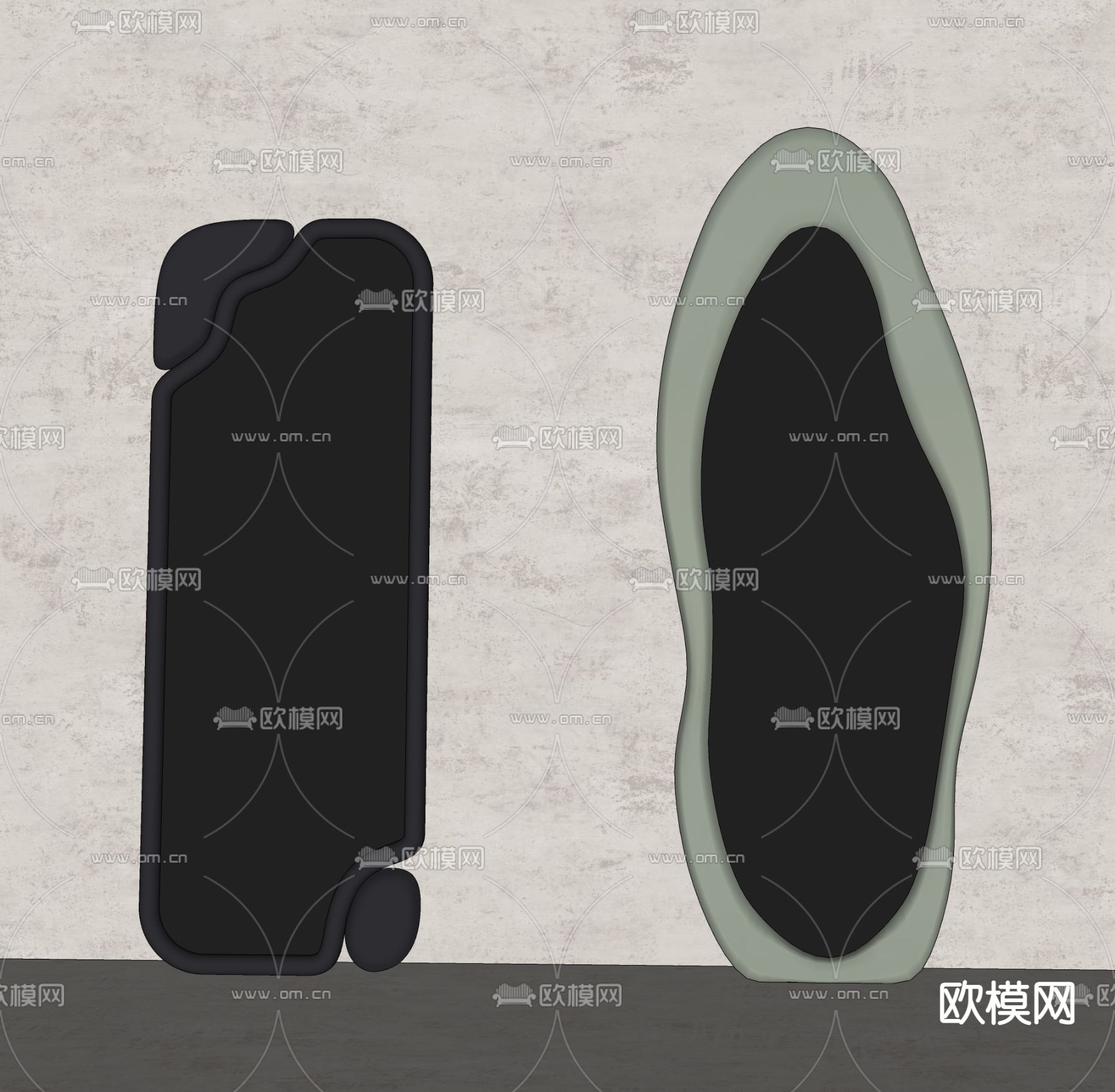 现代网红全身镜 落地镜su模型下载（渲染图2）