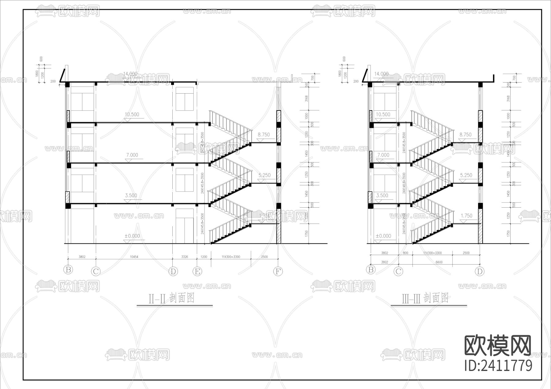小学教学楼全套cad施工图下载（渲染图6）