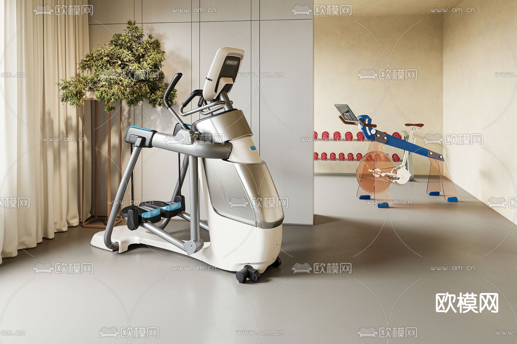 跑步机 健身器材3d模型下载