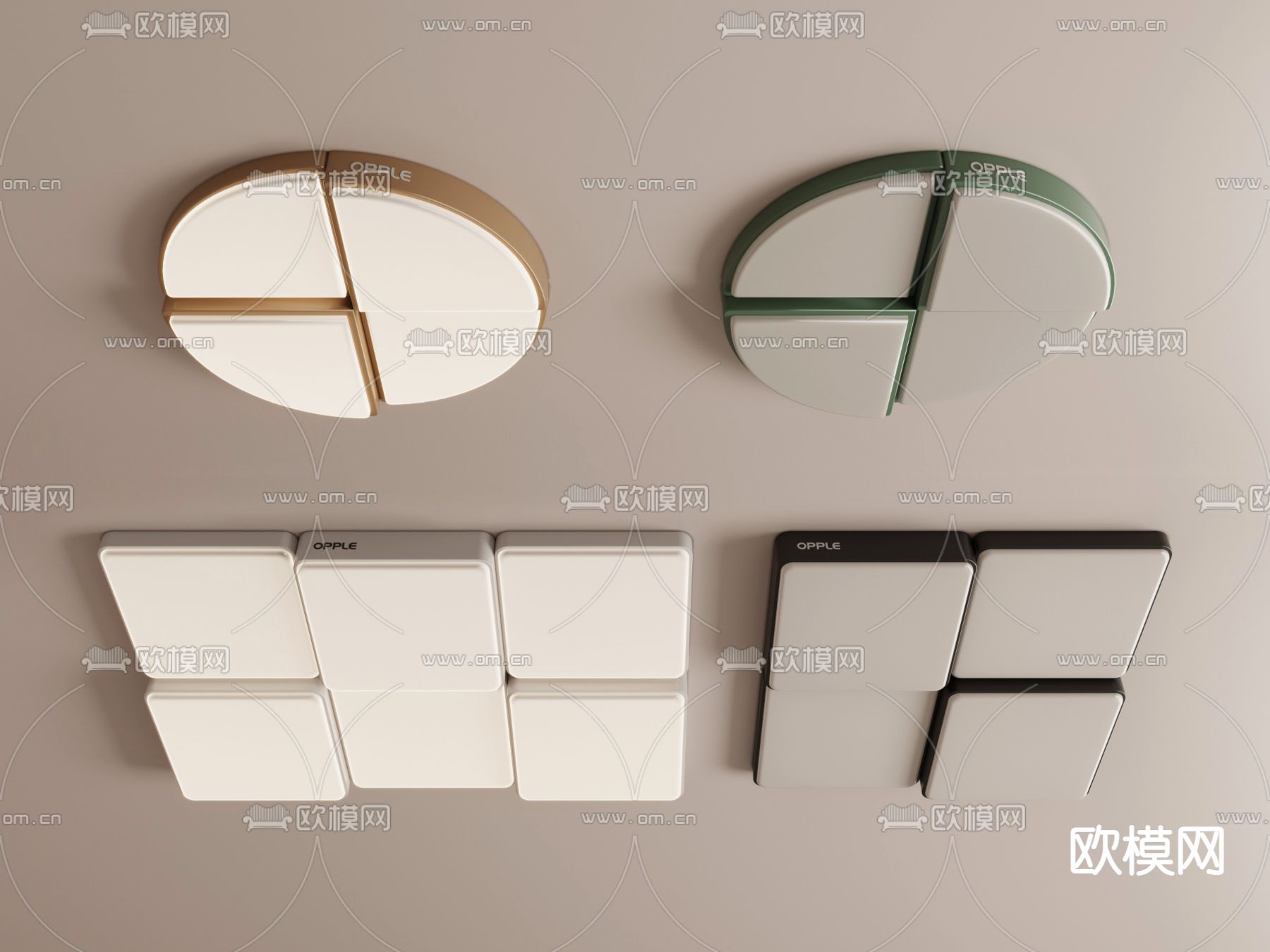 几何吸顶灯3d模型