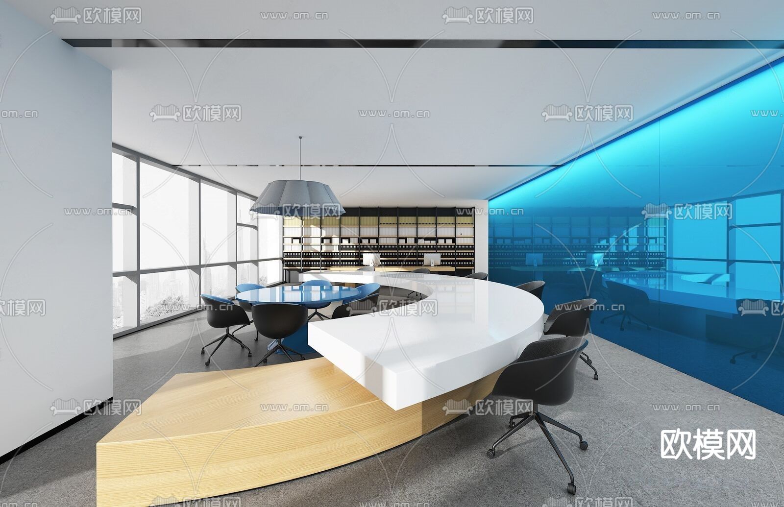 现代会议室免费3d模型下载_ID12238581_3dmax免费模型-欧模网