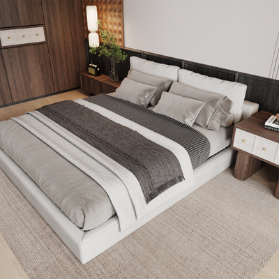  Minotti 双人床su模型 