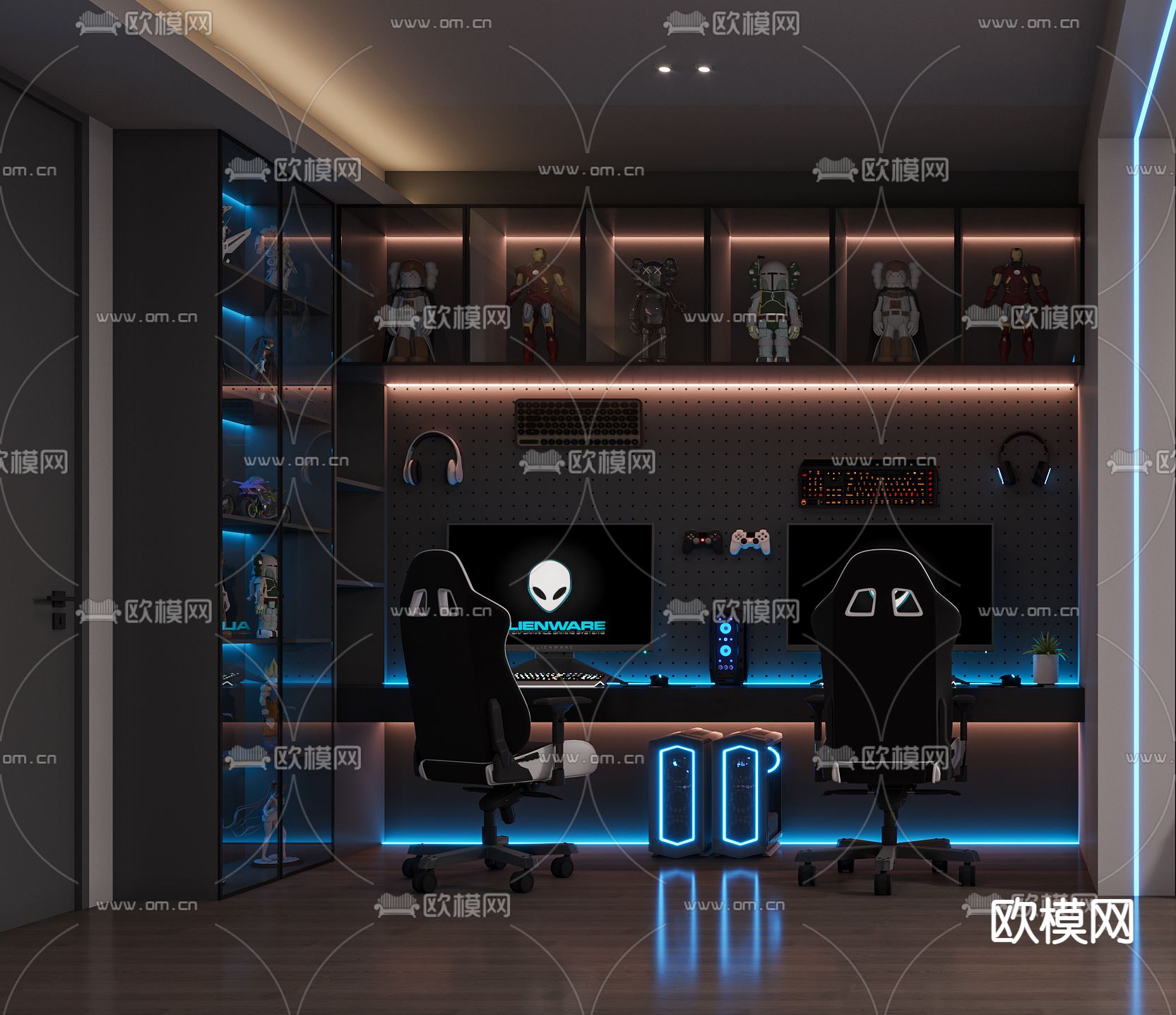 暗黑风电竞室 游戏室 电玩室3d模型