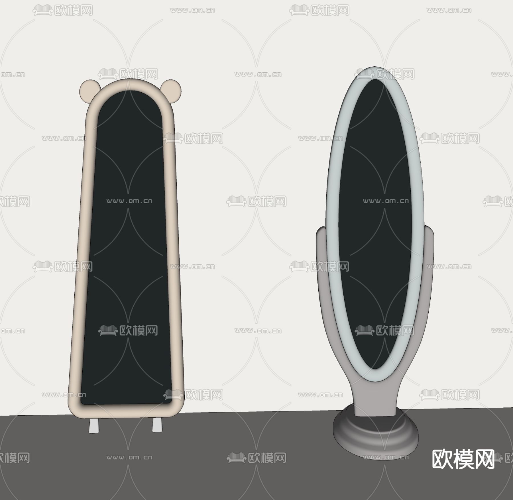 现代全身镜 穿衣镜su模型