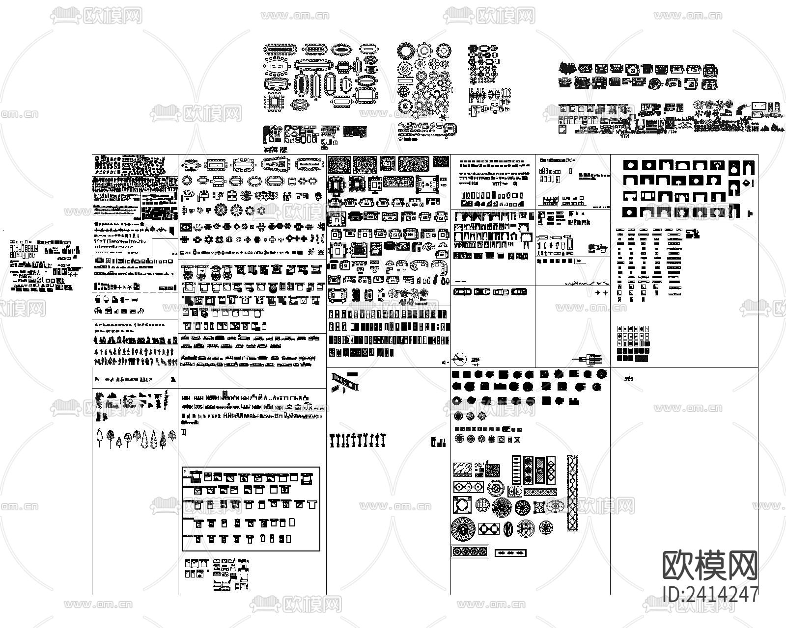 餐饮图库设计cad施工图下载（渲染图1）