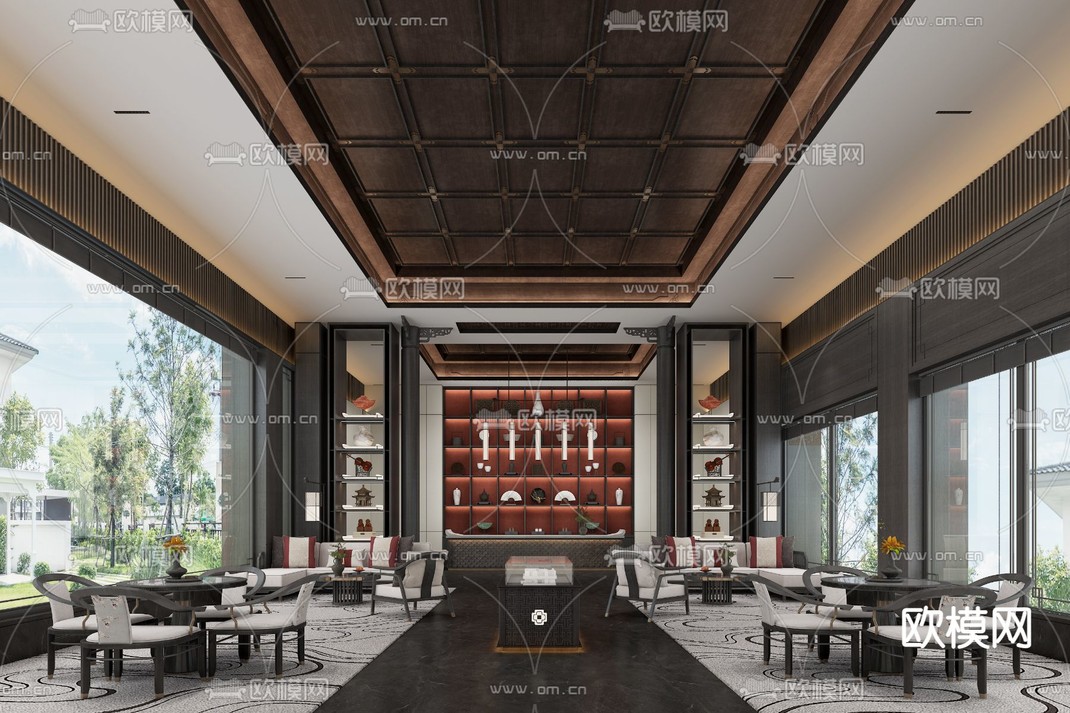 派尚设计 龙岩建发云著天境售楼处3d模型下载_ID12241369_3dmax免费模型-欧模网