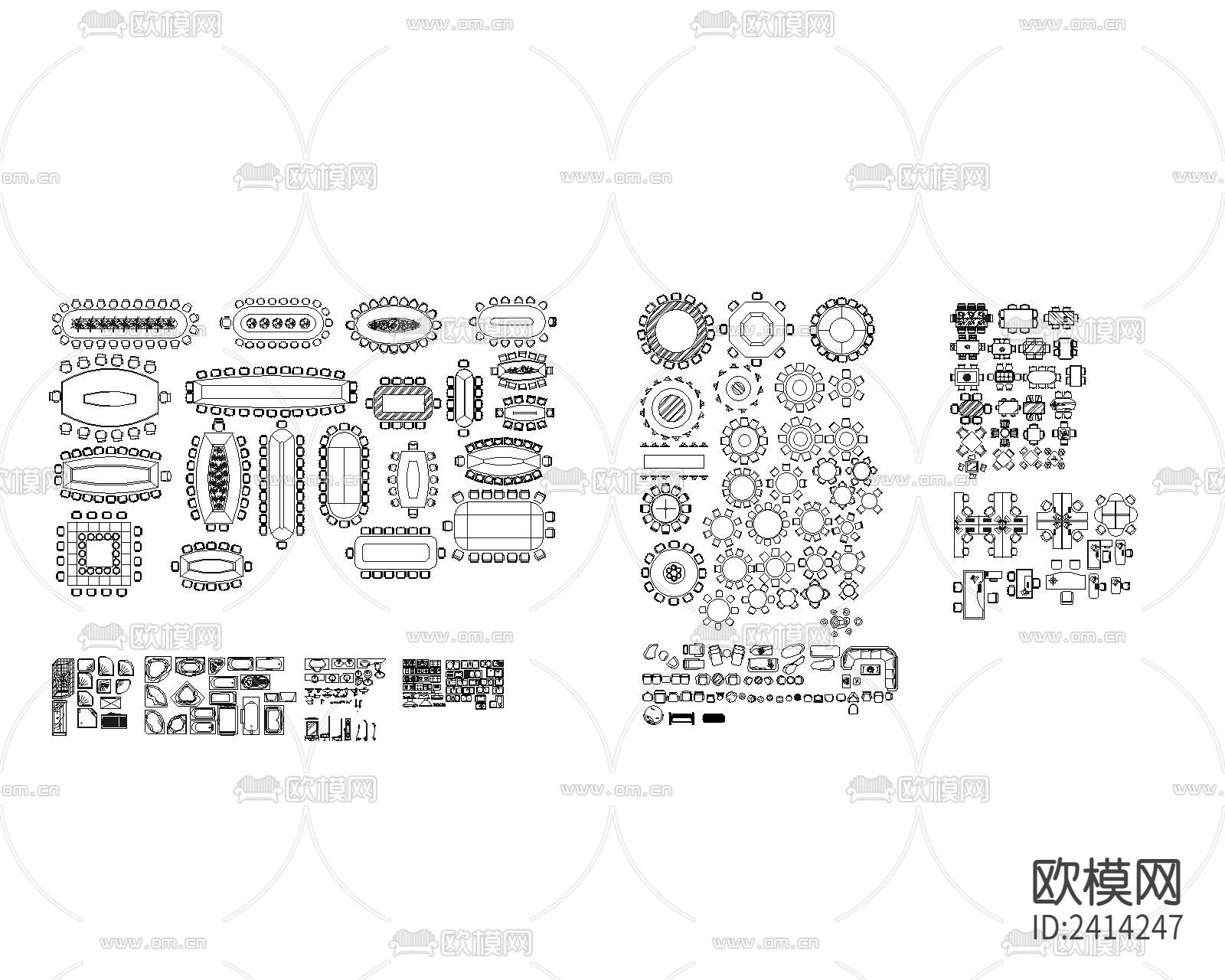 餐饮图库设计cad施工图下载（渲染图2）
