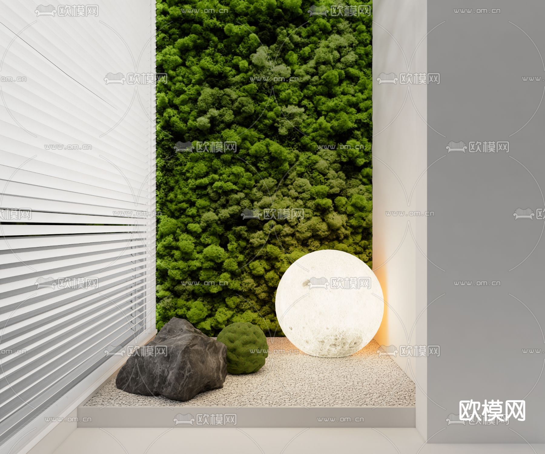 绿植墙 背景墙su模型下载（渲染图1）