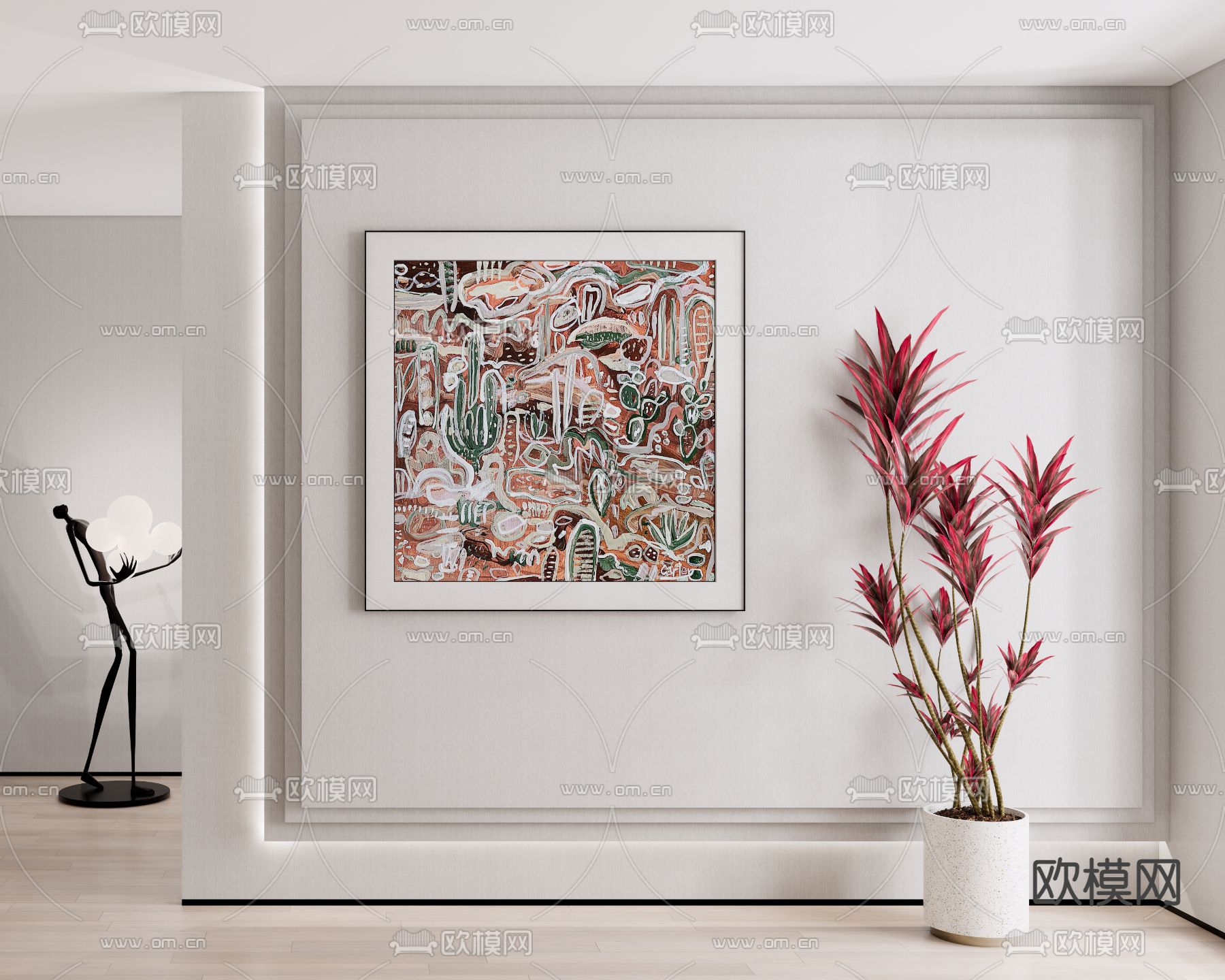 艺术挂画 立体挂画su模型下载_ID12241491_sketchup模型下载-欧模网