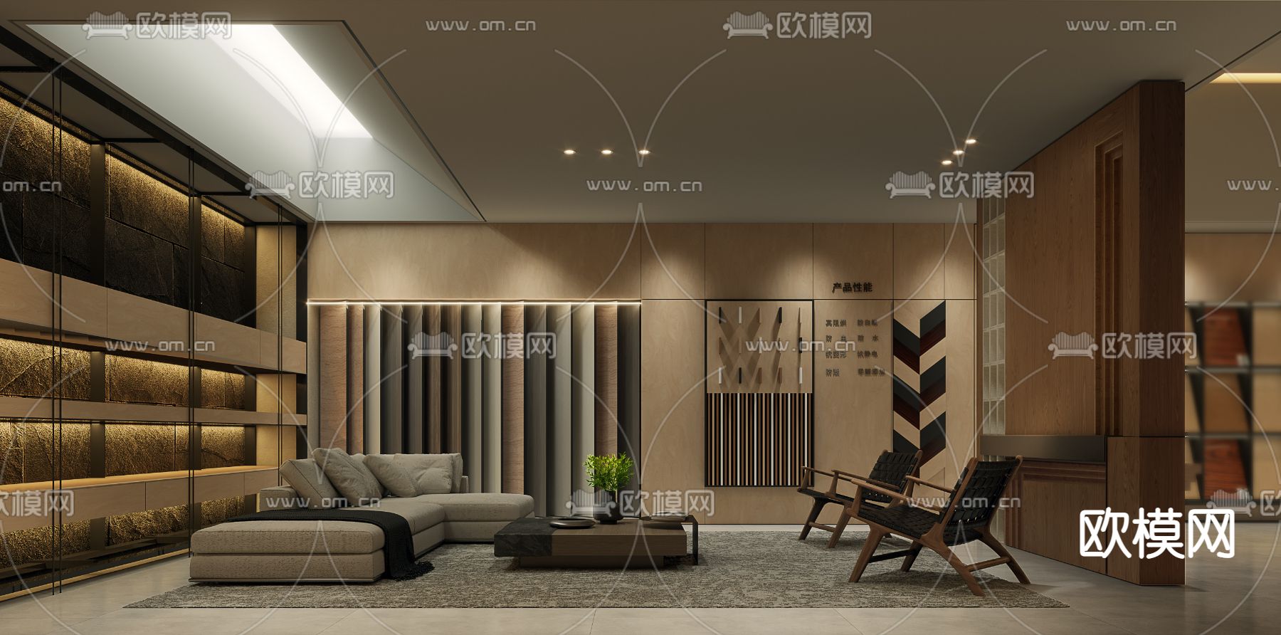 木板建材展厅3d模型下载（渲染图1）
