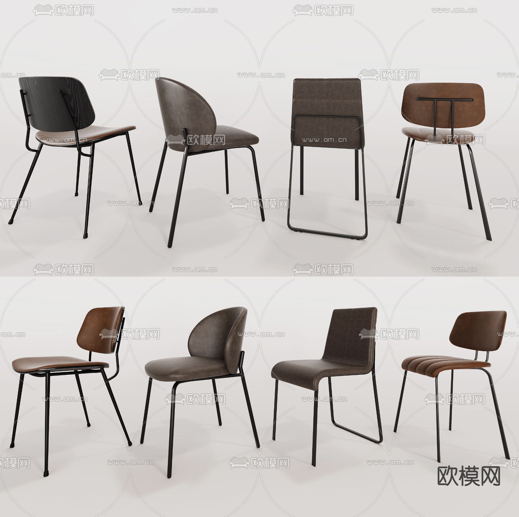 现代单椅 餐椅3d模型下载