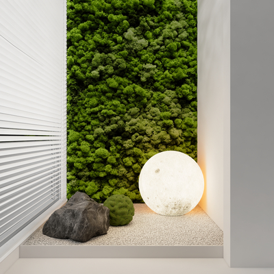  绿植墙 背景墙su模型 