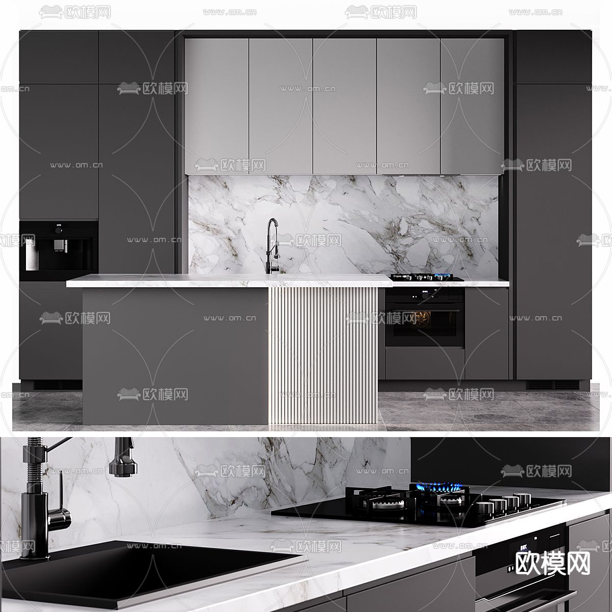 橱柜3d模型下载（渲染图1）