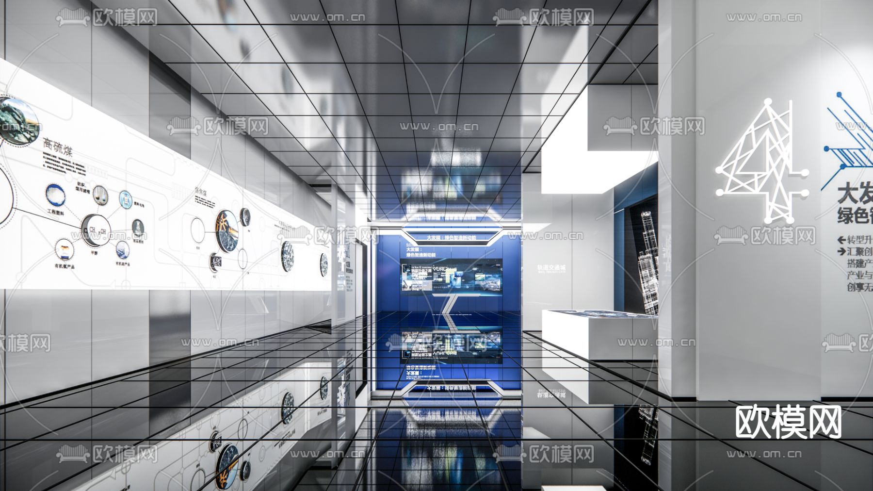 现代科技展厅su模型下载_ID12242483_sketchup模型下载-欧模网