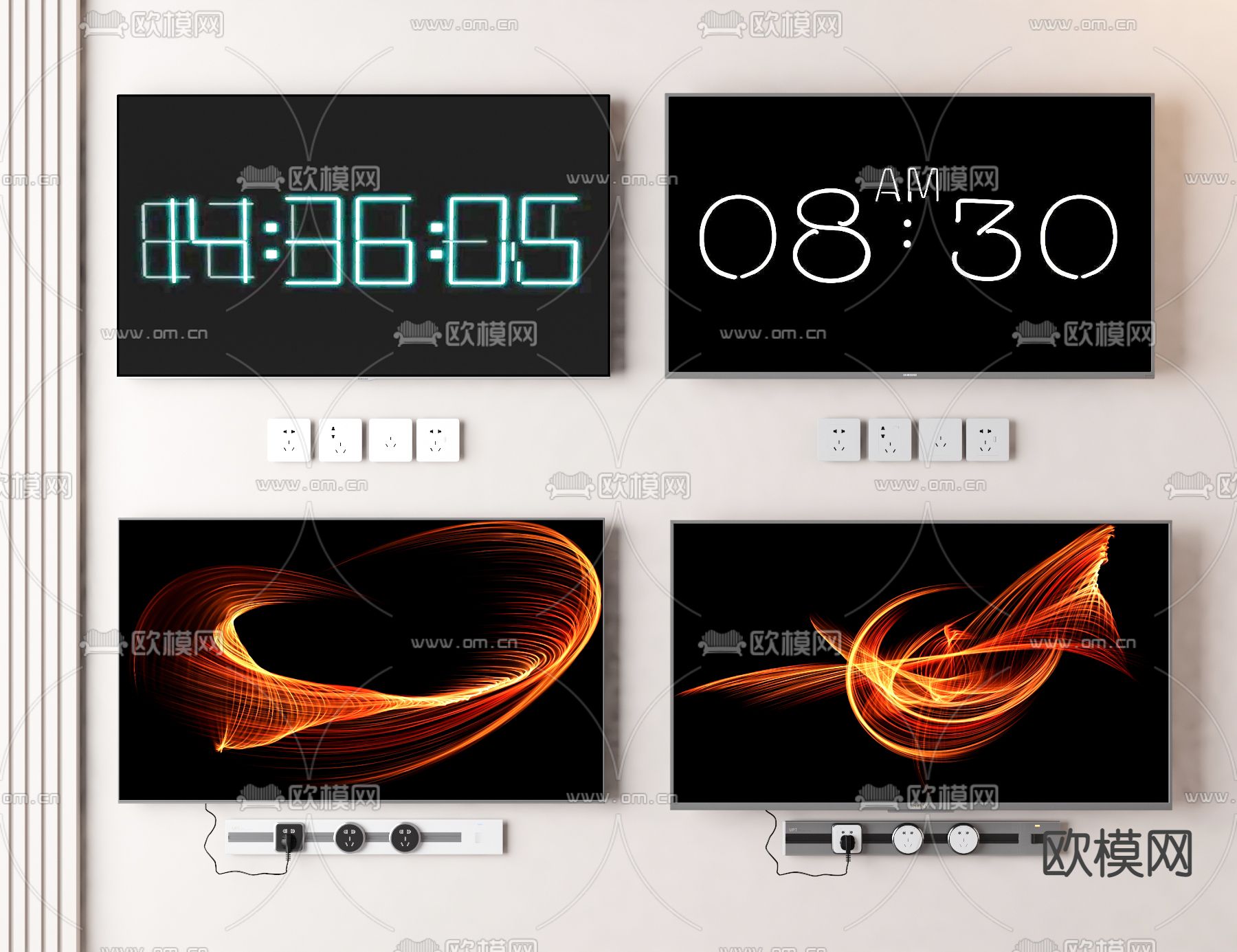 现代电视机3d模型下载