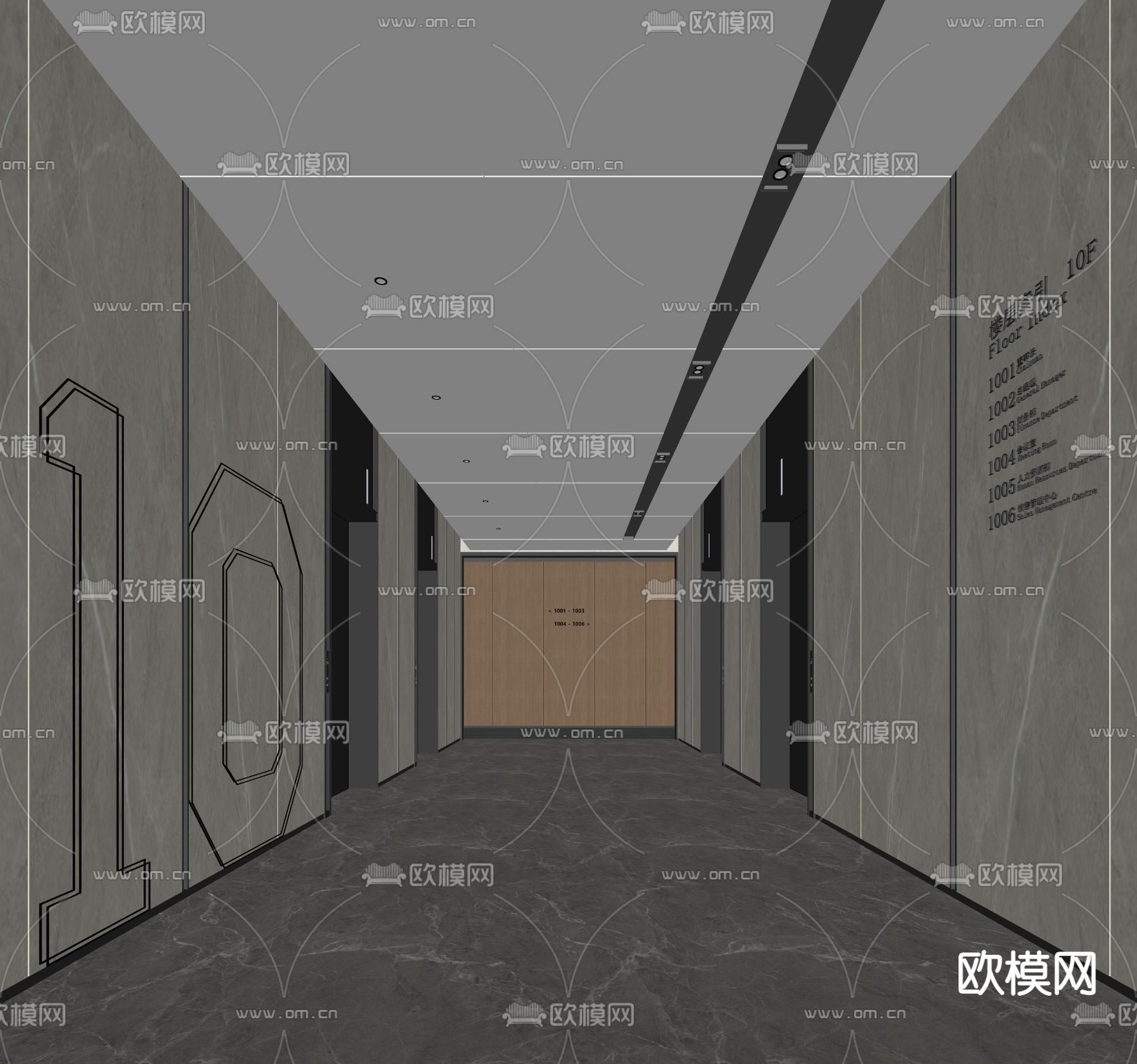 现代电梯厅su模型