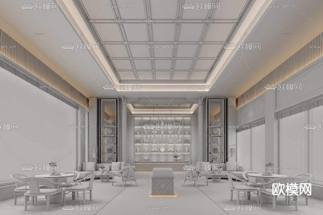 派尚设计 龙岩建发云著天境售楼处3d模型下载_ID12241369_3dmax免费模型-欧模网