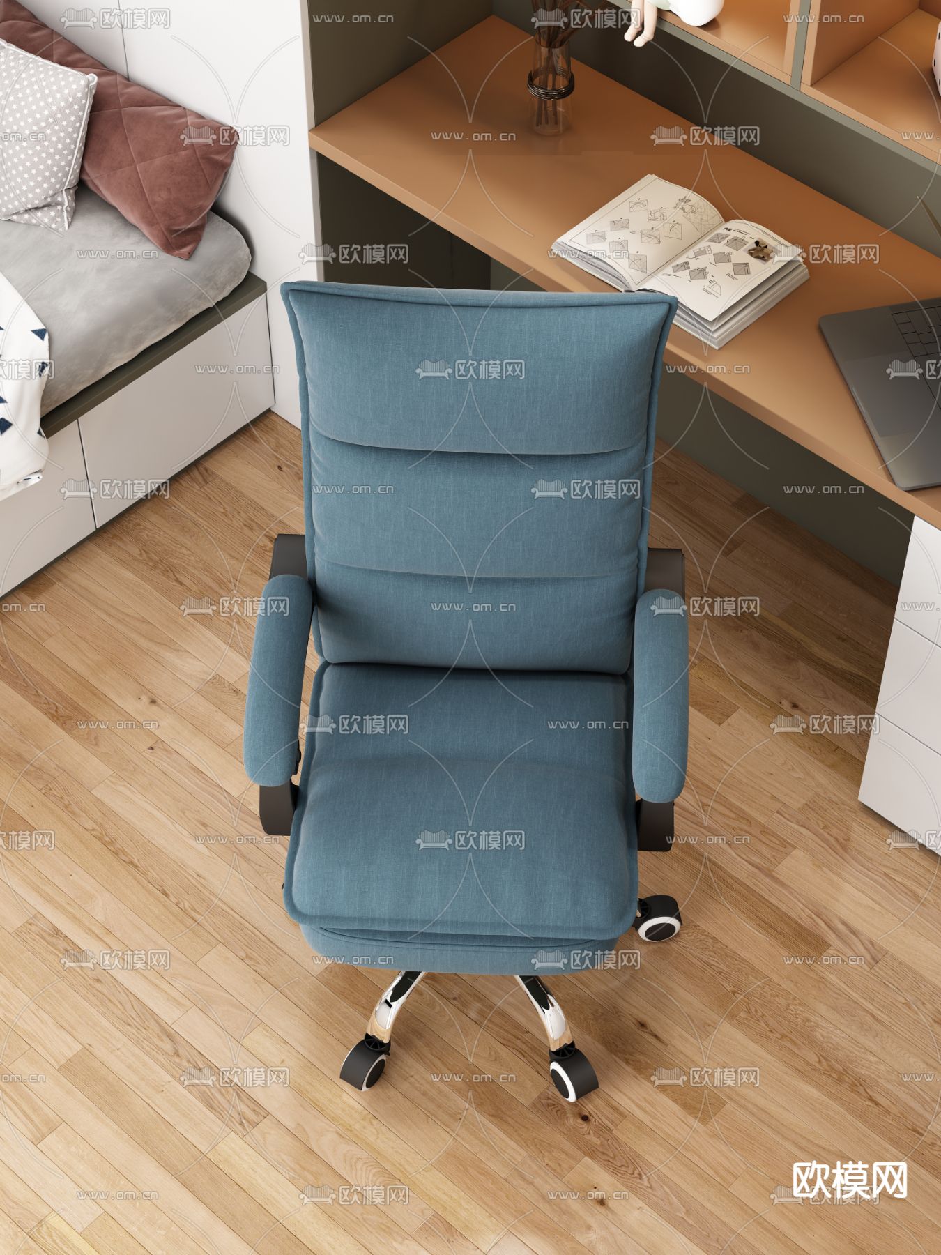 现代办公椅 大班椅3d模型下载（渲染图4）