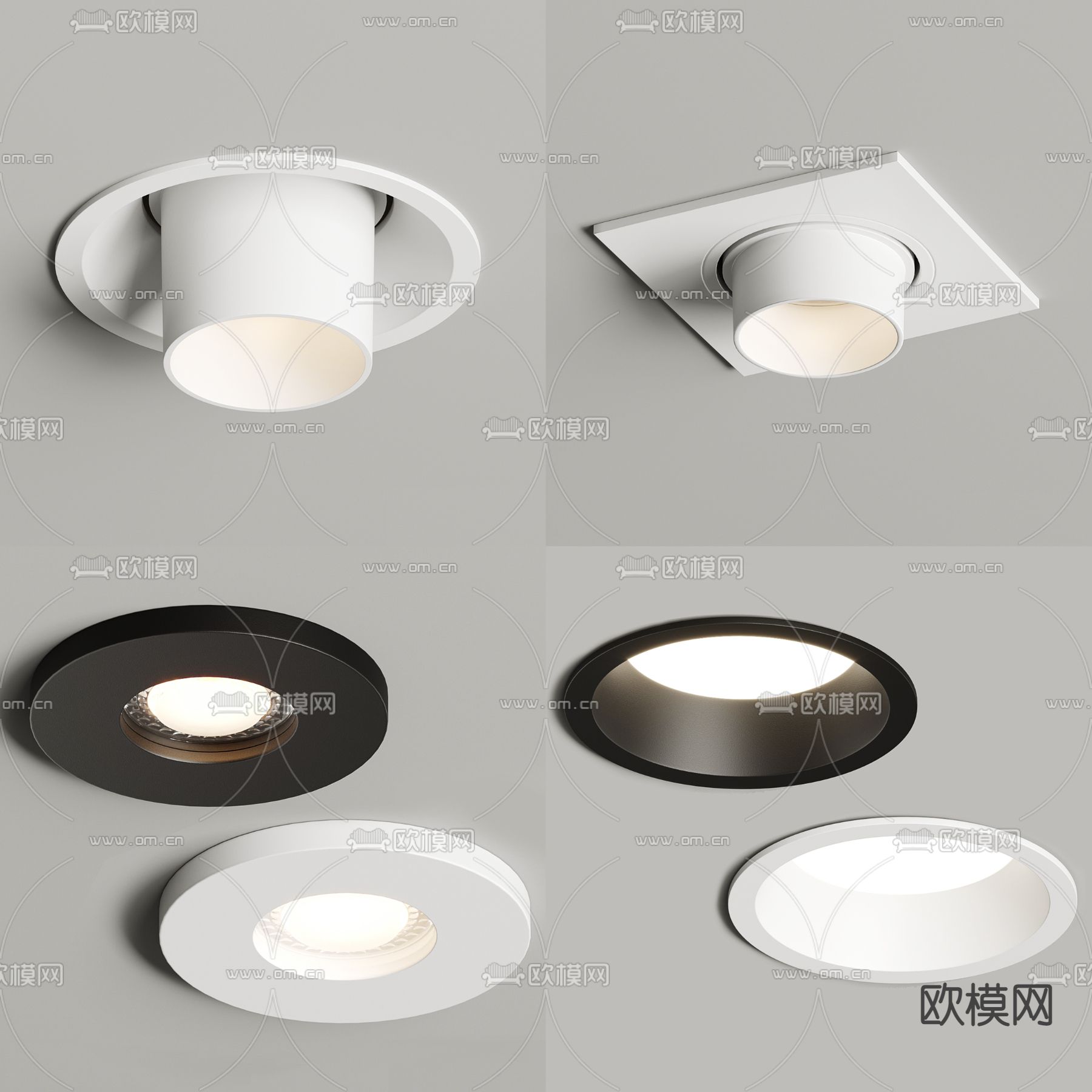 嵌入式筒灯射灯3d模型