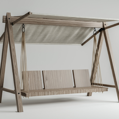 现代户外秋千 户外摇椅su模型