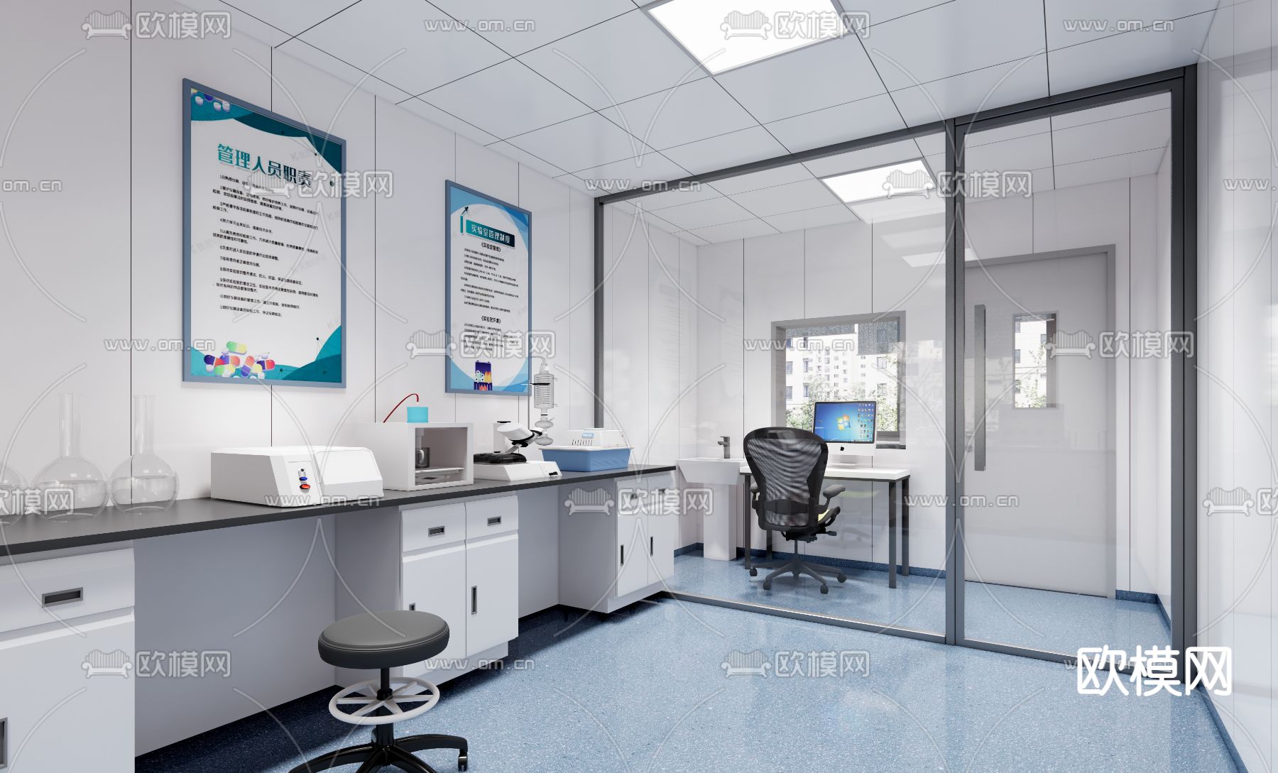 现代实验室 化验室su模型下载（渲染图3）
