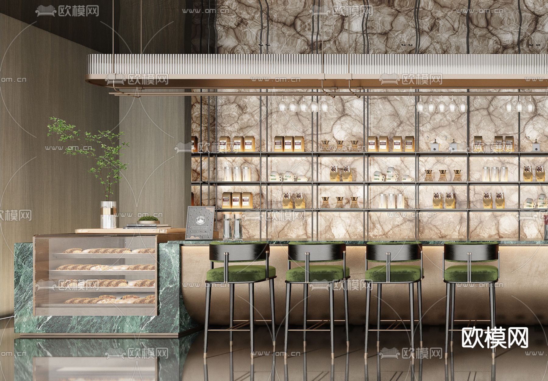 轻奢售楼处 售楼中心3d模型下载（渲染图2）