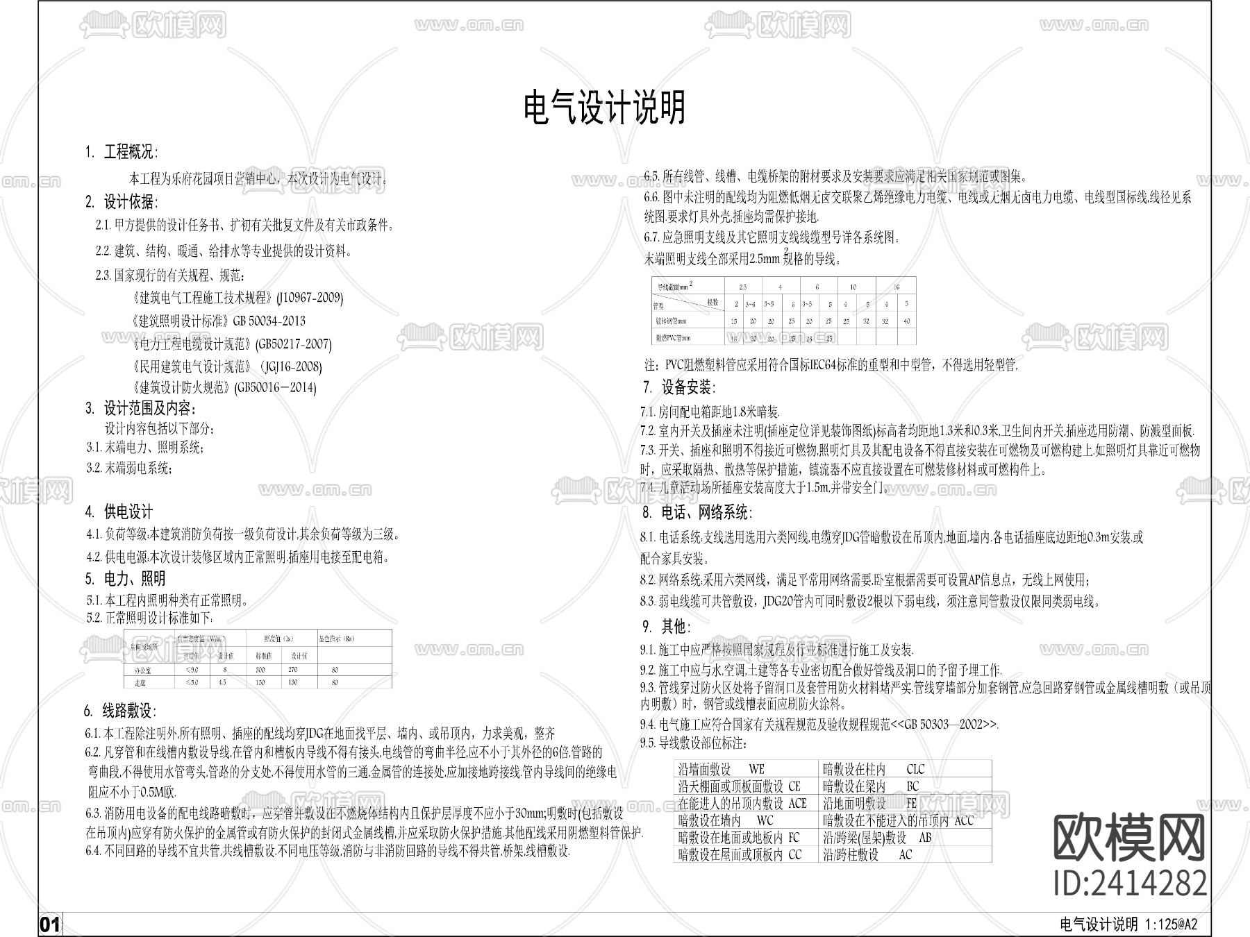 电气设计说明系统设计cad施工图下载（渲染图2）