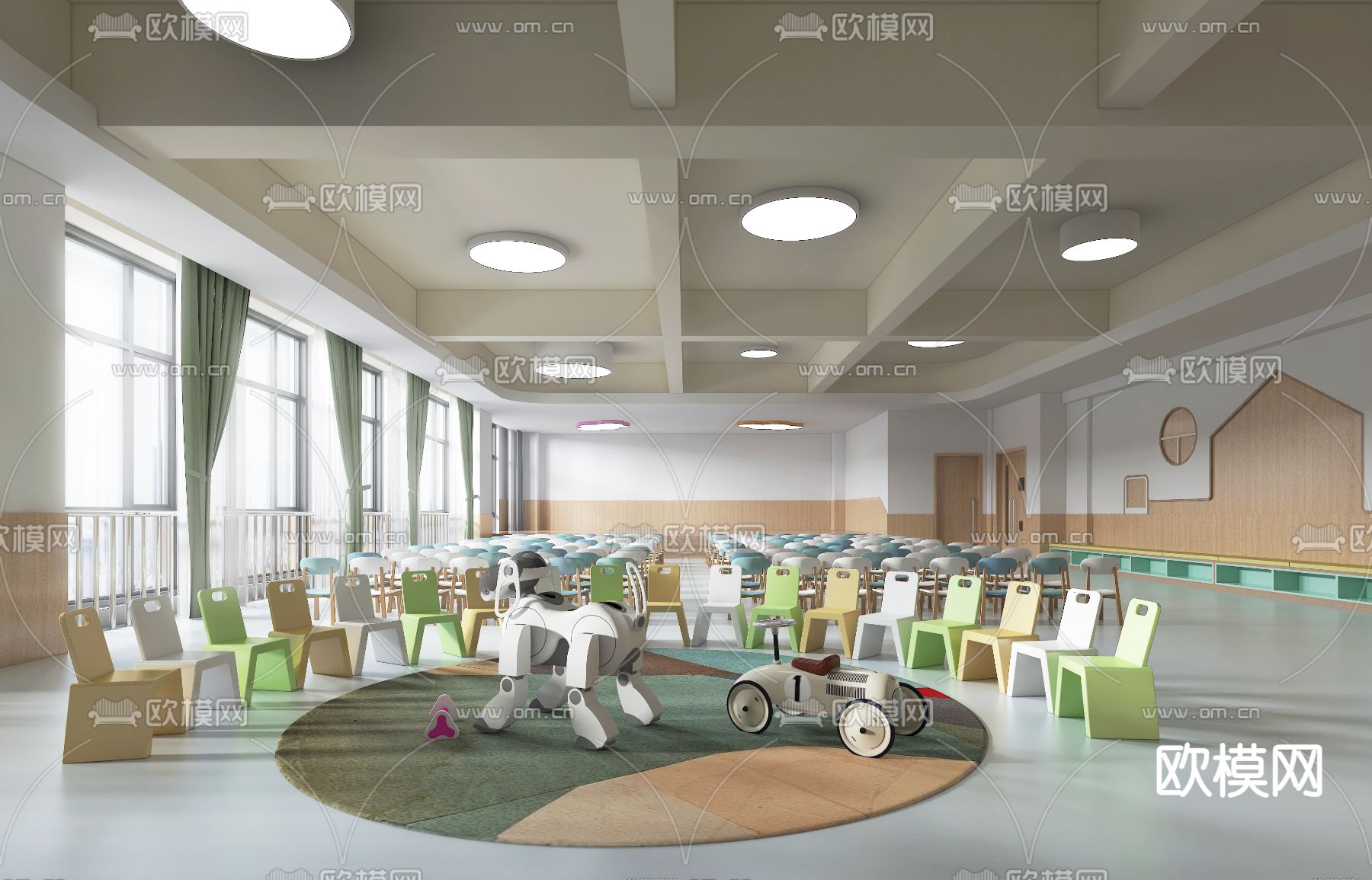 幼儿园活动教室3d模型下载