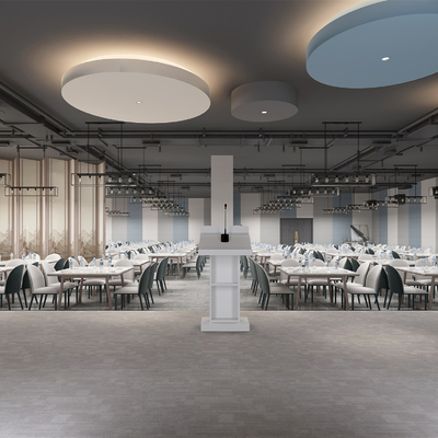  现代公司员工食堂su模型 