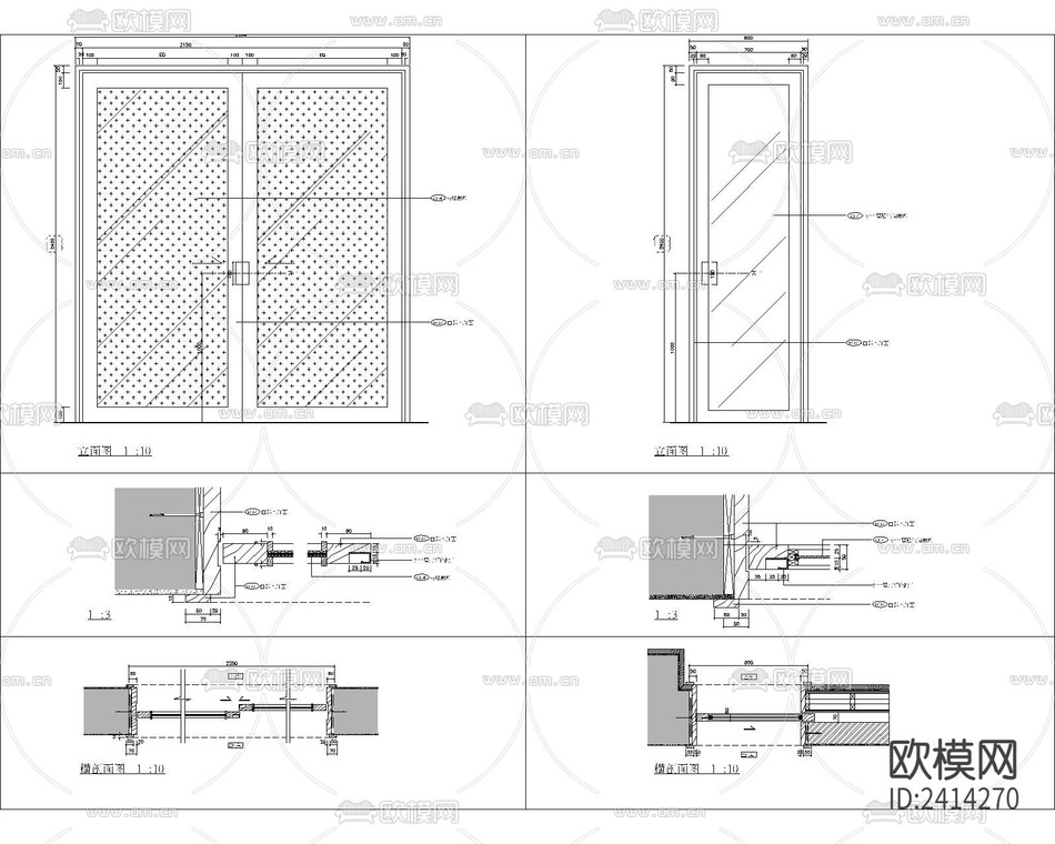 别墅门大样设计cad施工图-免费3dmax模型库-欧模网
